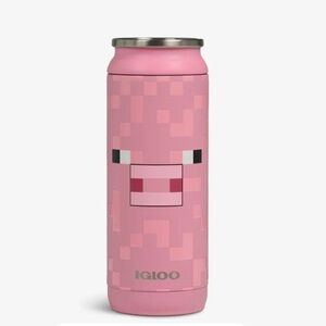 MINECRAFT Pig 16 oz Tumbler Can Pink Stainless Steel NWT